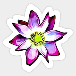 Pink Lotus Flower Art Sticker